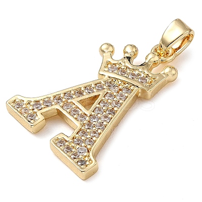 Rack Plating Brass Micro Pave Cubic Zirconia Pendants KK-D535-01A-RS-1