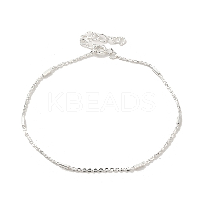 Faceted Column 925 Sterling Silver Cable Chain Bracelets for Women BJEW-E101-01S-08-1