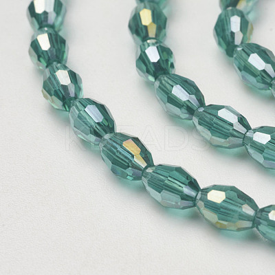 Electroplate Glass Beads Strands GC885Y-2-1