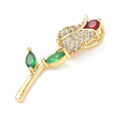 Brass Micro Pave Cubic Zirconia Pendants KK-D357-38G-01-1