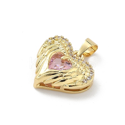 Brass Micro Pave Cubic Zirconia Pendants KK-H537-24B-G-1