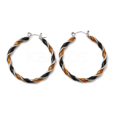Alloy Enamel Hoop Earrings EJEW-P319-06P-1