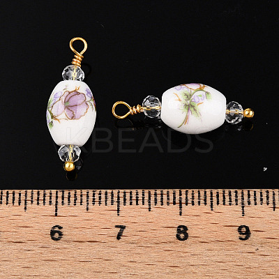 Handmade Porcelain Pendants KK-P242-19G-02-1-1