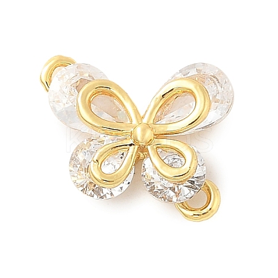Brass Micro Pave Cubic Zirconia Connector Charms KK-U056-04G-1