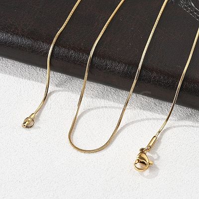 Ion Plating(IP) 304 Stainless Steel Snake Chains Necklaces LS-STAS-F094-24G-1