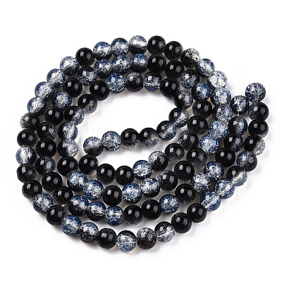 Transparent Crackle Baking Paint Glass Beads X1-DGLA-T003-01C-01-1