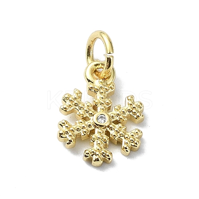 Brass Micro Pave Clear Cubic Zirconia Charms LS-KK-H475-55G-01-1