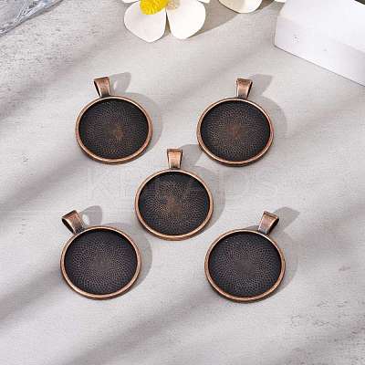 Tibetan Style Alloy Pendant Cabochon Settings TIBE-R295-055R-FF-1