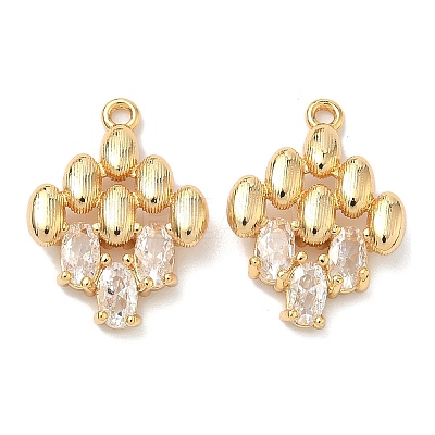 Brass Micro Pave Cubic Zirconia Pendants KK-A281-03G-1