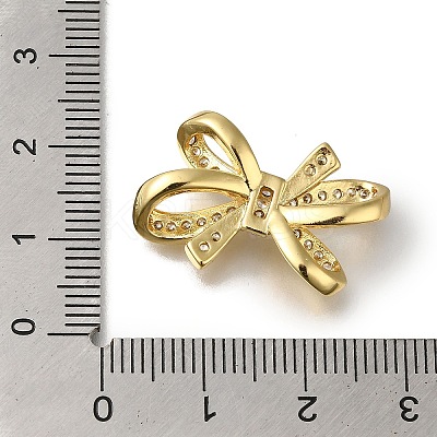 Rack Plating Brass Micro Pave Clear Cubic Zirconia Connector Charms KK-G500-07G-1