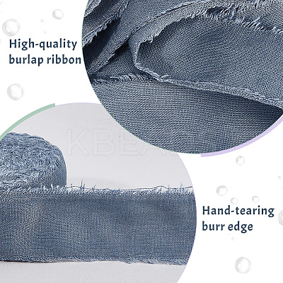 10 Yards Burlap Frayed Ribbon OCOR-WH0093-09A-1