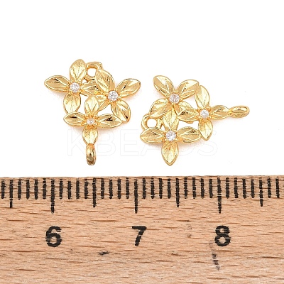 Brass Pave Cubic Zirconia Connector Charms KK-H533-08C-G-1