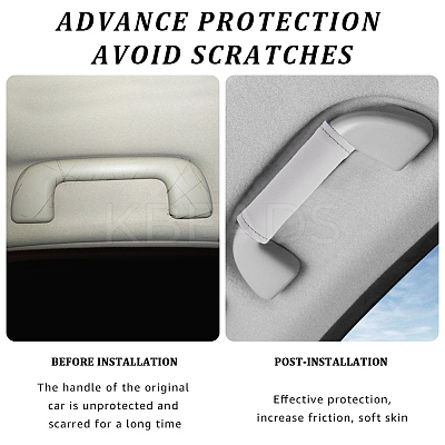 2Pcs Imitation Leather Car Door Handle Protective Cover AJEW-CL0002-56A-1