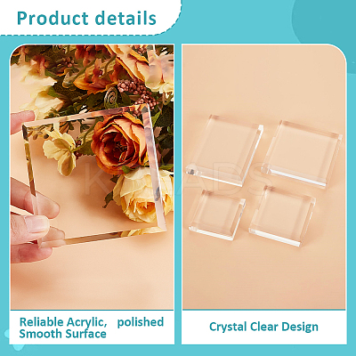 4Pcs 4 Styles Acrylic Display Pedestals ODIS-GA0001-58-1