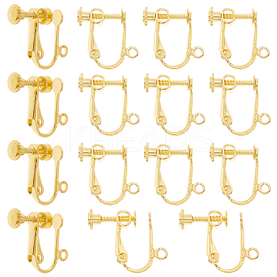 30Pcs Brass Screw Clip-on Earring Findings FIND-DC0007-06-1