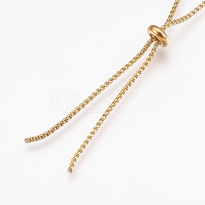 Adjustable 304 Stainless Steel Lariat Necklaces NJEW-G313-02G-1