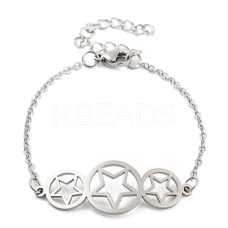 Non-Tarnish Stainless Steel Cable Chain Link Bracelets for Women Men LS-STAS-Z061-01P-08-1