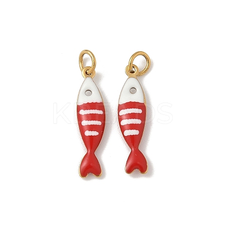 304 Stainless Steel Enamel Pendants STAS-P394-05G-03-1