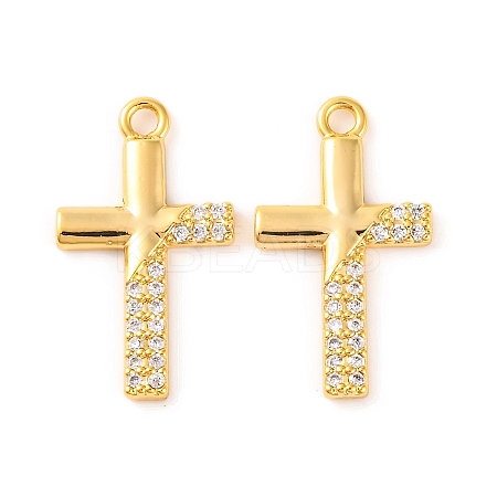 Brass Micro Pave Clear Cubic Zirconia Pendants X1-KK-U017-09E-G-1