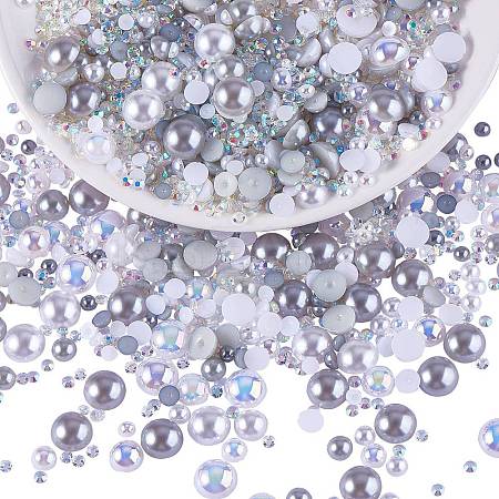 60g Resin patch multi size mixed pearl patch DIY jewelry accessories(2 bags) JX586E-1