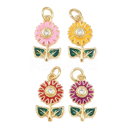 Brass Micro Pave Cubic Zirconia Pendants KK-H525-09G-1