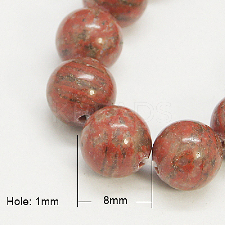 Natural Sesame Jasper/Kiwi Jasper Beads Strands G-G149-8mm-2-1