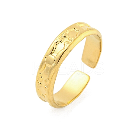 304 Stainless Steel Open Cuff Ring for Women RJEW-S406-01G-01-1