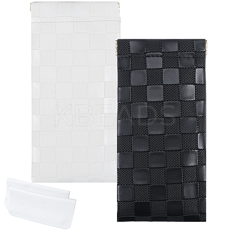 2Pcs 2 Colors PU Imitation Slip-in Leather Glasses Case AJEW-CN0003-26C-1