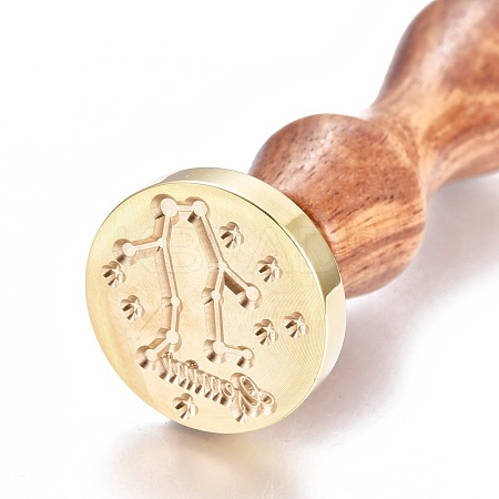 Brass Wax Seal Stamp AJEW-EO44-B09-1