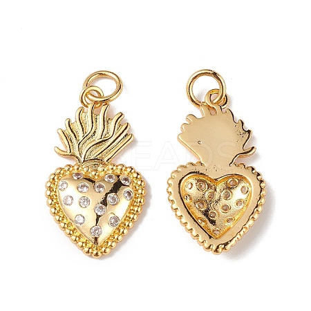 Rack Plating Brass Micro Pave Cubic Zirconia Pendants KK-F848-11G-1