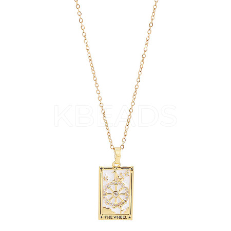 Brass with Cubic Zirconia Pendants Necklaces NJEW-LP0001-45M-G-1
