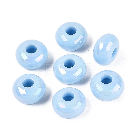 Opaque Acrylic European Beads OACR-E033-19P-1
