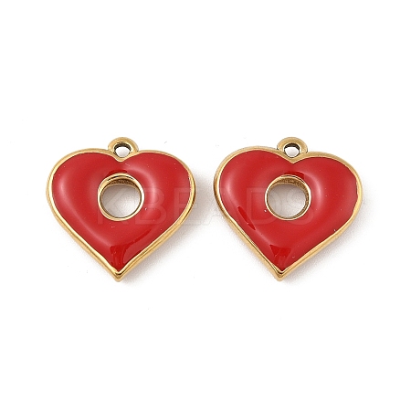 304 Stainless Steel Enamel Pendants STAS-P380-06G-02-1