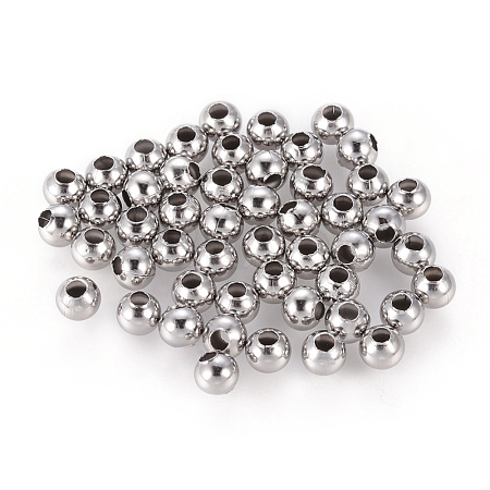 Tarnish Resistant 304 Stainless Steel Hollow Round Seamed Beads STAS-R032-6mm-1
