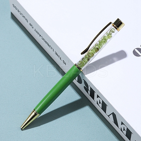 Natural Peridot Chip on Top Ball-Point Pens PW-WG35714-11-1