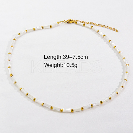 Handmade Natual Pearl & Stone & Shell Beaded Necklaces XL1709-5-1