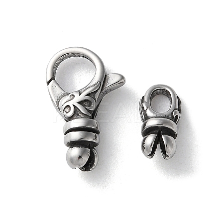 316 Stainless Steel Lobster Claw Clasps Sets STAS-D303-10AS-01-1