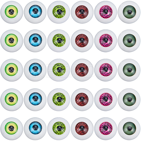 Gorgecraft 36pcs 6 colors Half Round Acrylic Craft Eyes KY-GF0001-45-1