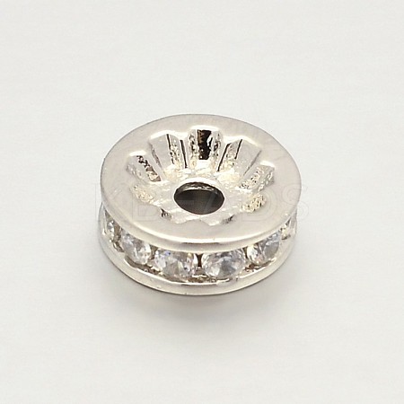 CZ Brass Micro Pave Grade AAA Cubic Zirconia Bead Spacers LS-KK-O062-01P-NR-1