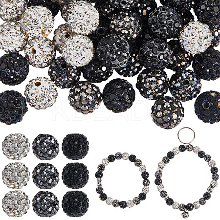 150Pcs 3 Colors Pave Disco Ball Beads RB-SP0001-10A-1