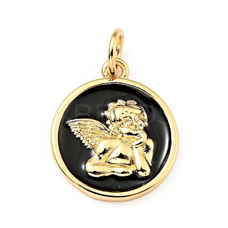 Brass Enamel Pendants KK-G416-38G-02-1