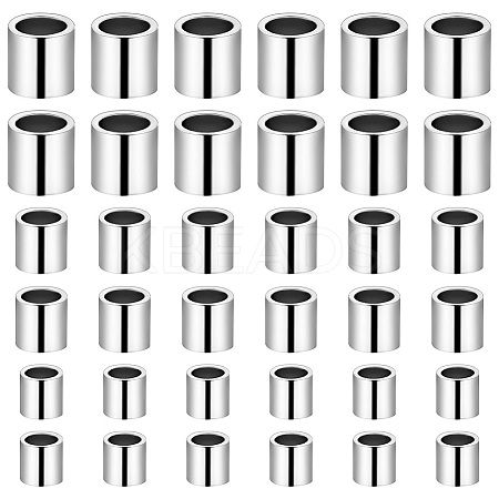 90Pcs 3 Styles Rhodium Plated 925 Sterling Silver Spacer Beads STER-PH0001-74-1
