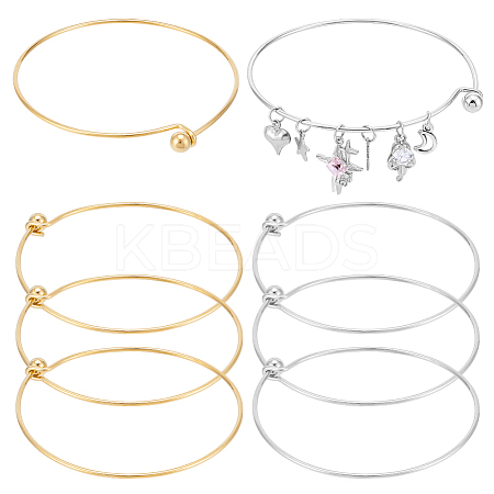 6Pcs 2 Colors 304 Stainless Steel Bangles for Women BJEW-UN0001-59-1