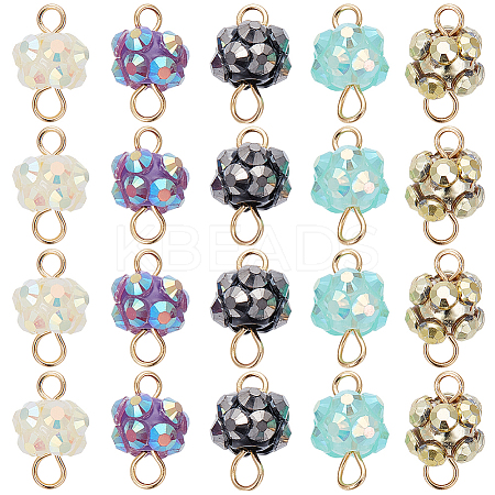50Pcs Resin Rhinestone Beads Links Connectors RESI-SC0003-23-1