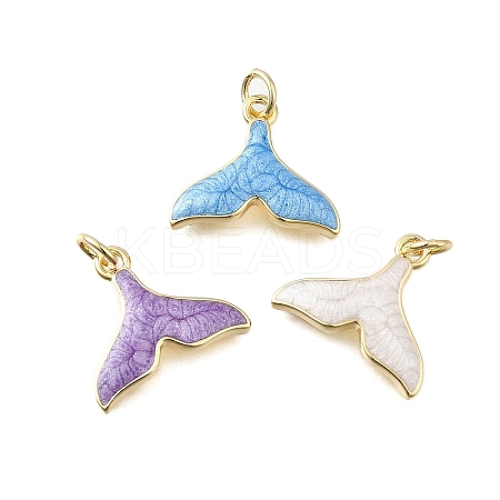 Brass Enamel Pendants KK-S523-21G-1