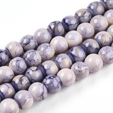 Baking Paint Glass Beads Strands DGLA-N003-6mm-C08-1