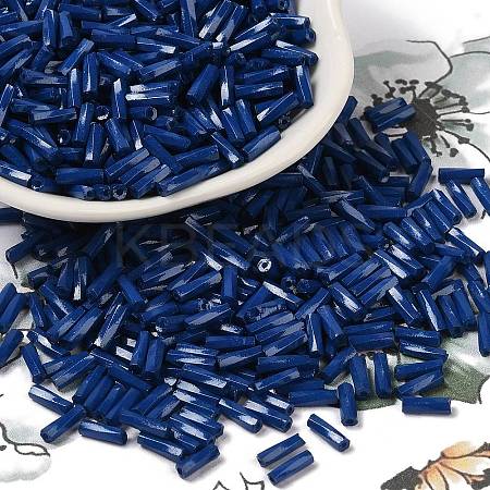 Baking Paint Glass Twist Bugle Beads SEED-C004-02N-1
