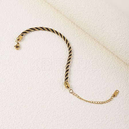 Twisted Nylon Cord Bracelets for Women BJEW-V007-01G-04-1