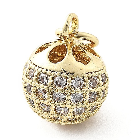 Brass Micro Pave Cubic Zirconia Pendants LS-KK-Q029-02F-G-1