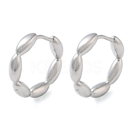 Brass Oval Hoop Earrings for Women EJEW-F347-01P-02-1